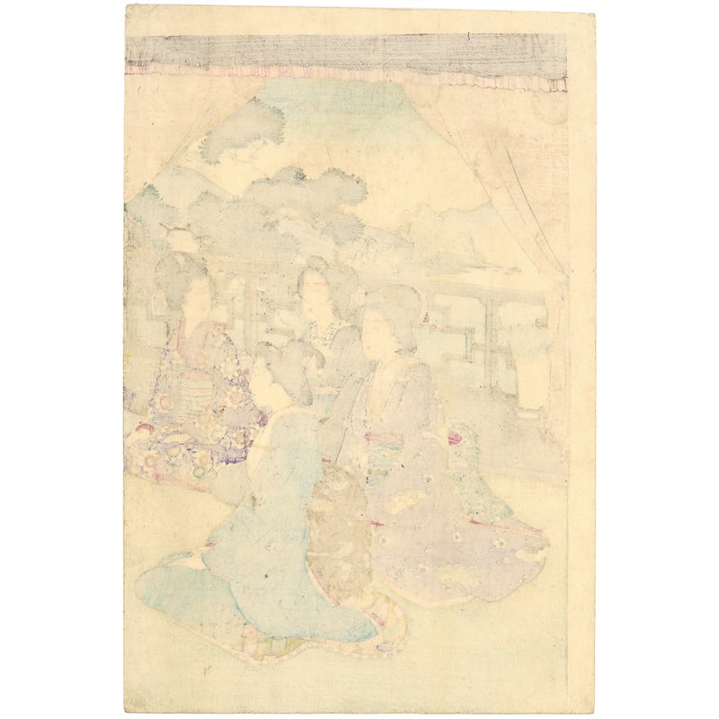 初代　平安与三　色絵松樹下煎茶図急須　木箱　幅11.7㎝本Y5-0721⭐︎I F 初代 平安与三 色絵松樹下煎茶図急須 木箱 幅11.7㎝本Y5-0721