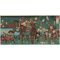 芳年 「賎ヶ峯大合戦之図」-賤ヶ岳の戦い・加藤生笹-