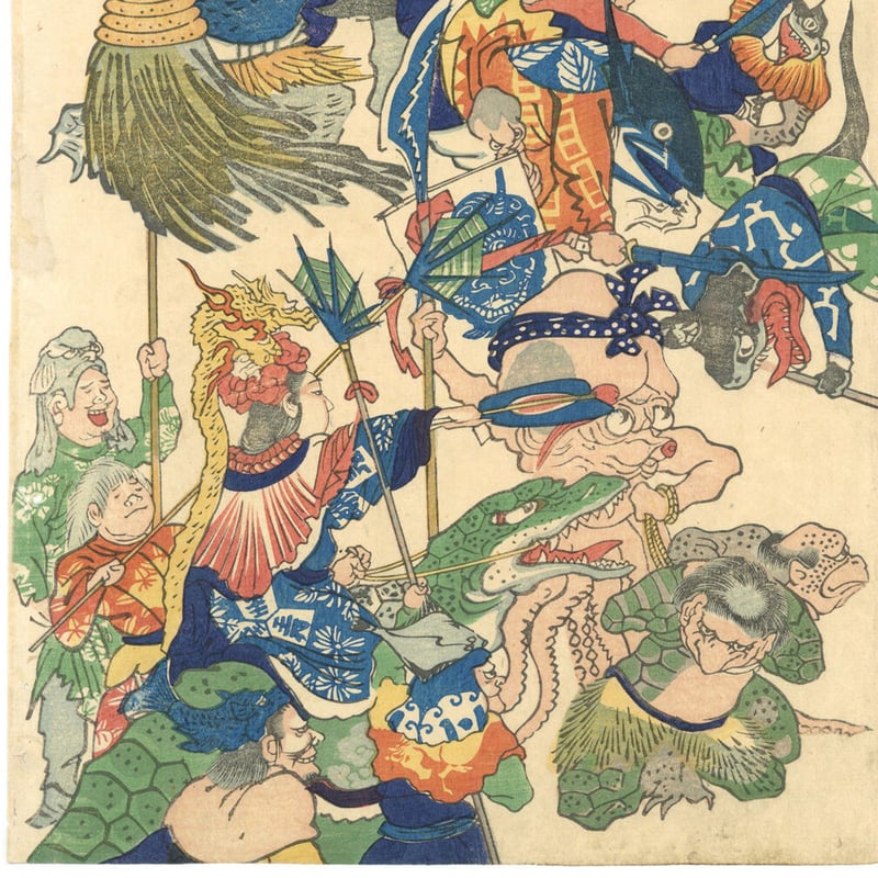 絵師不詳 「龍宮魚勝戦」 | 古美術もりみや