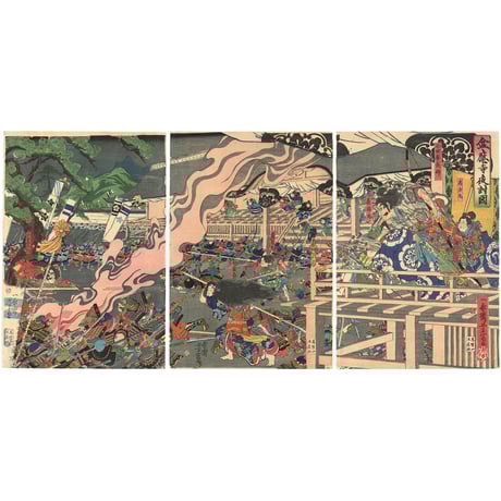 芳富 「盆応寺夜討図」