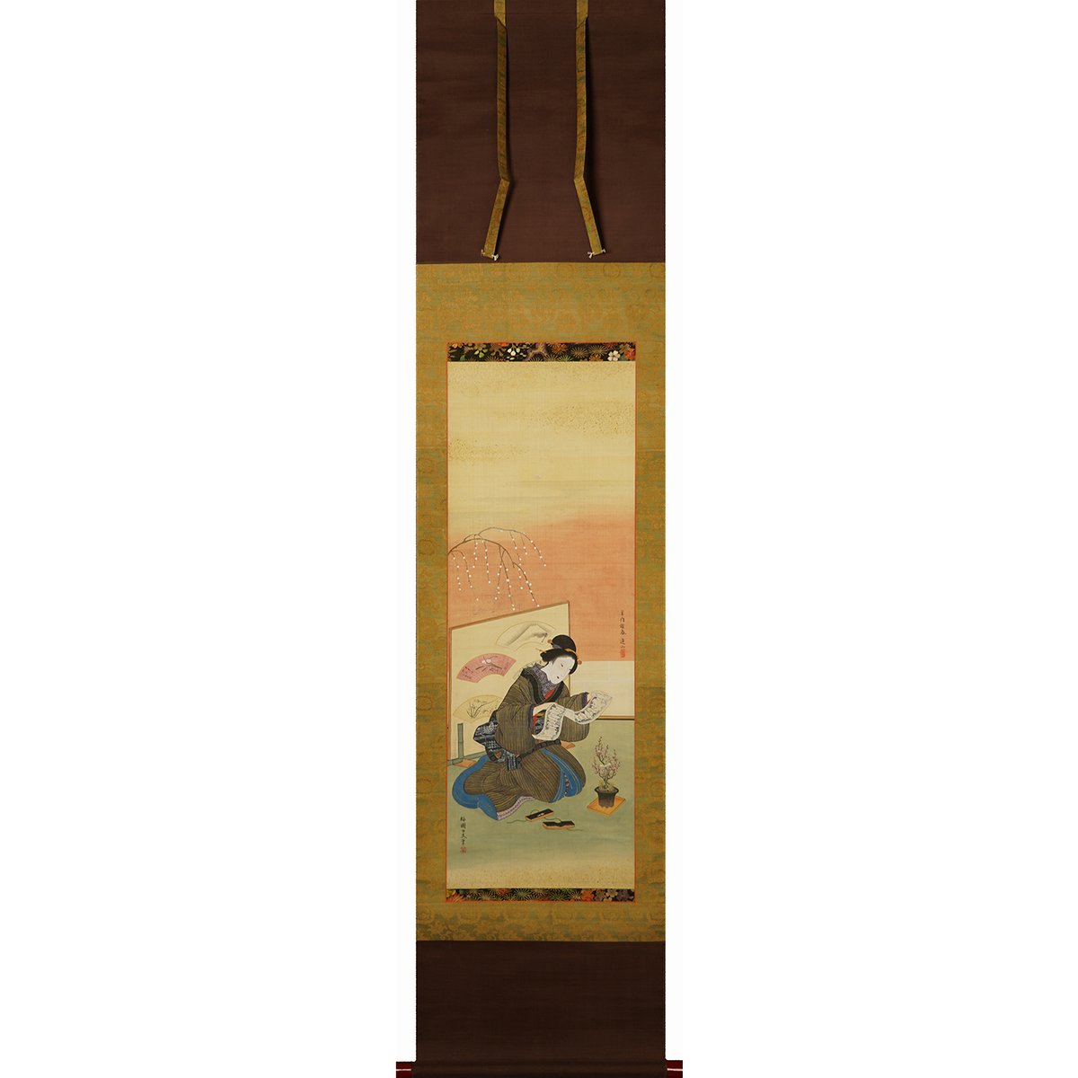 真作/梅園実紀/梅園子爵/宝珠画賛/布袋屋掛軸HD-393 真作/梅園実紀/梅園子爵/宝珠画賛/布袋屋掛軸HD-393 真作/梅園