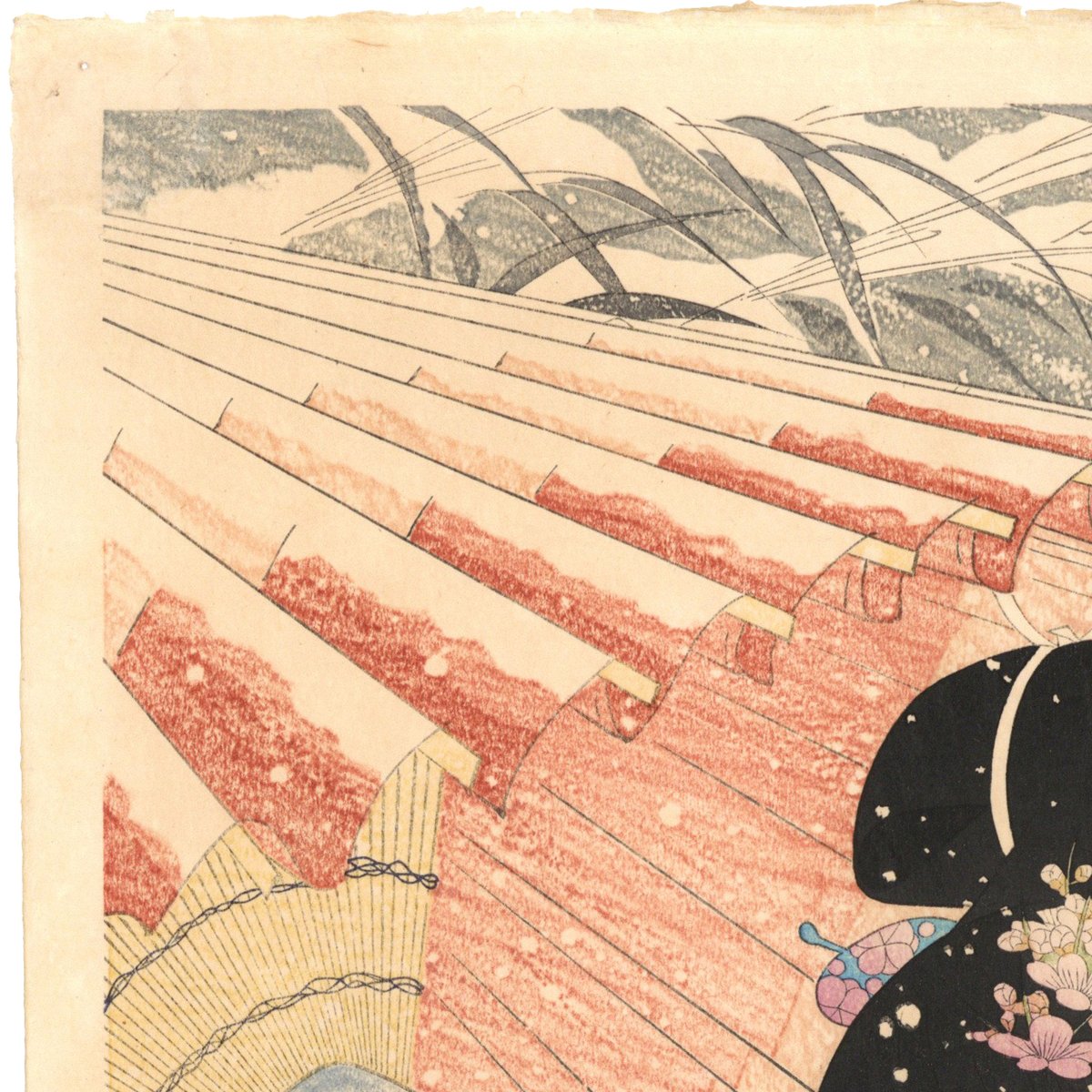 伊東深水 「現代美人集第二輯 吹雪」 | 古美術もりみや