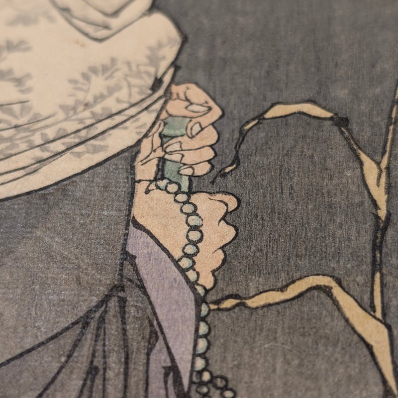 日本人 女性 着物姿 (鉛筆画) 20200111ytd02