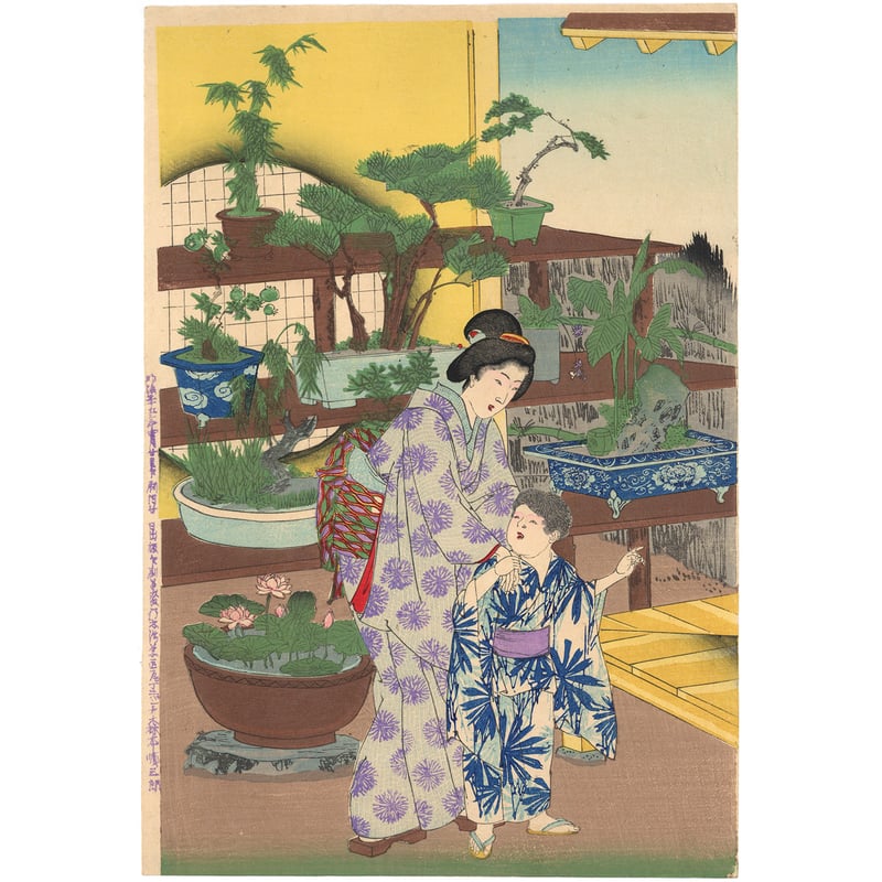 楊洲周延 【倭風俗女禮式】 一枚　明治25年　美人絵　版画　浮世絵　額付 楊洲周延 【倭風俗女禮式】 一枚 明治25年 美人絵 版画 浮世絵