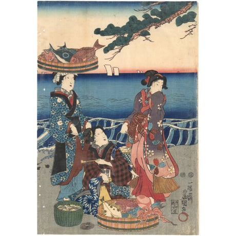 豊国三代 「明石ノ浦景」