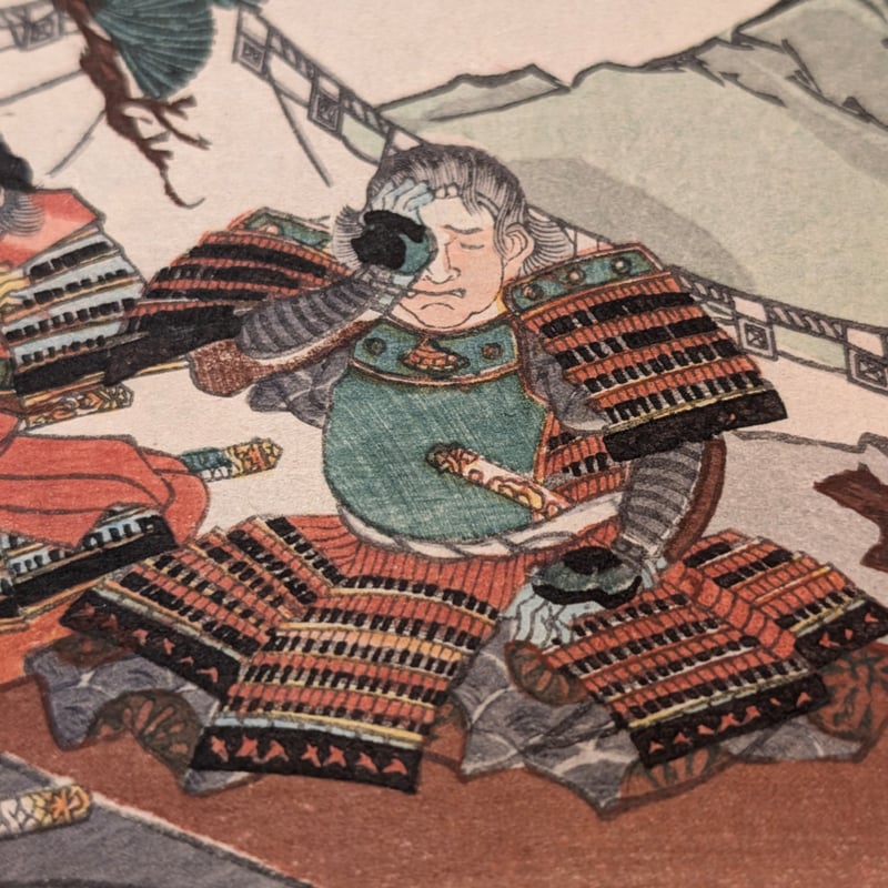 国芳 「勇魁三十六合戦 三十三 楠正成 楠正行」(桜井の別れ) | 古美術