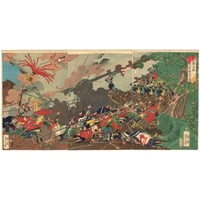 芳年 「長篠合戦　山県三郎兵衛討死之図」-長篠の戦い・山県昌景-