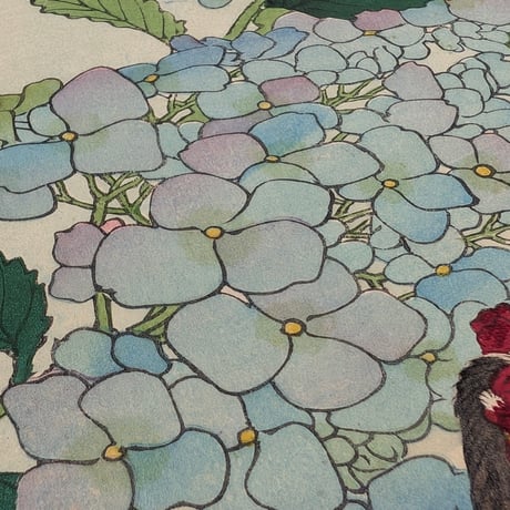 楳嶺 「楳嶺花鳥画譜　紫陽花　軍鶏」
