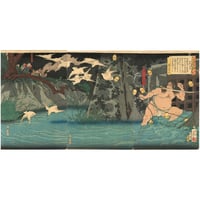 芳年 「美談武者八景　長篠の夜雨」-鳥居強右衛門-