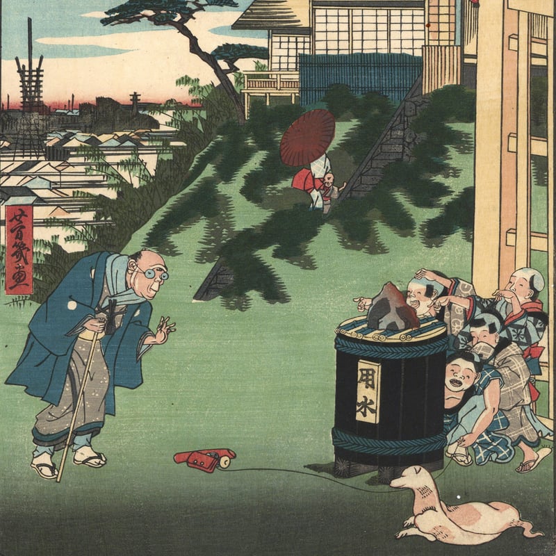 浮世絵、江戸砂子子供遊、落合芳幾画 浮世絵、江戸砂子子供遊、落合芳幾画
