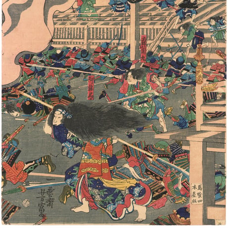 芳富 「盆応寺夜討図」