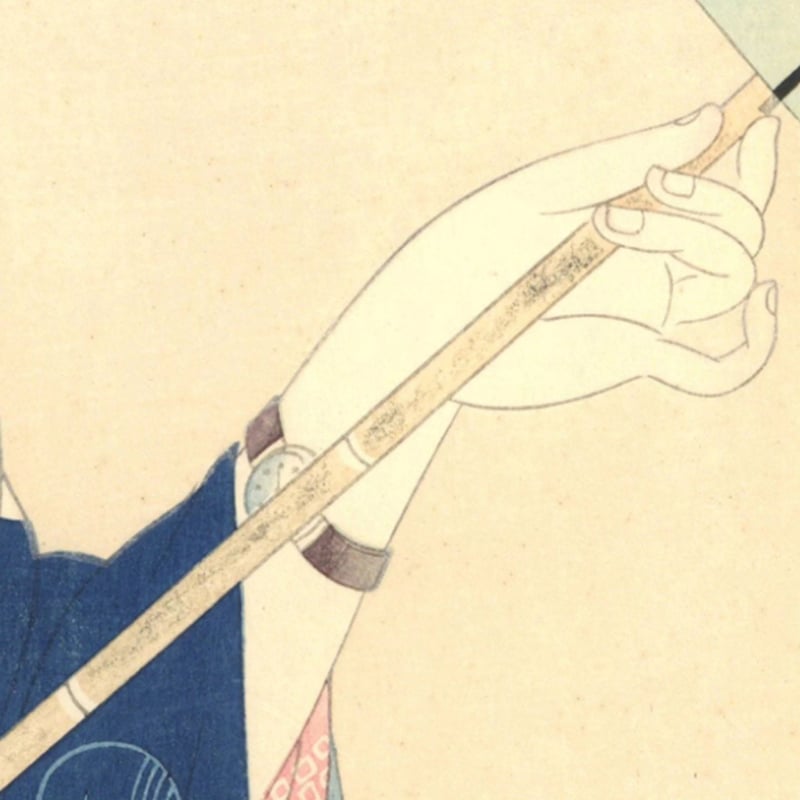 渡辺幾春 「昭和美女姿競 秋初月 蝉の声」 | 古美術もりみや