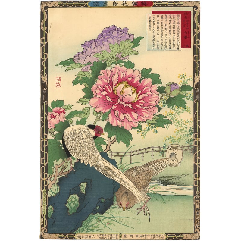 楳嶺 「楳嶺花鳥画譜 牡丹 白鷴」 | 古美術もりみや