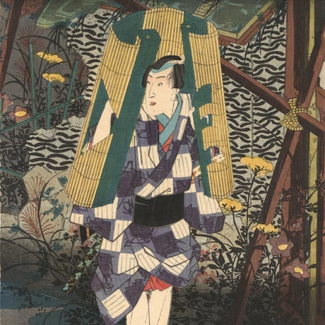 豊国三代 「四季の内　古寺の夕立」
