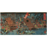 芳年 「正清三韓退治　晋州城合戦之図」-文禄慶長の役-