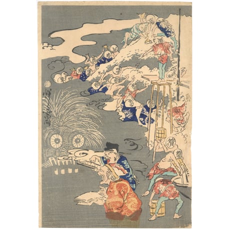 暁斎 「一寸見なんことしの新ぱん」