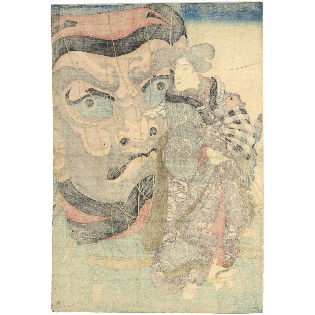 浮世絵 　「五節句の内　睦月」　五渡亭　国貞　３枚続 国芳 「五節句之内 睦月」 | 古美術もりみや