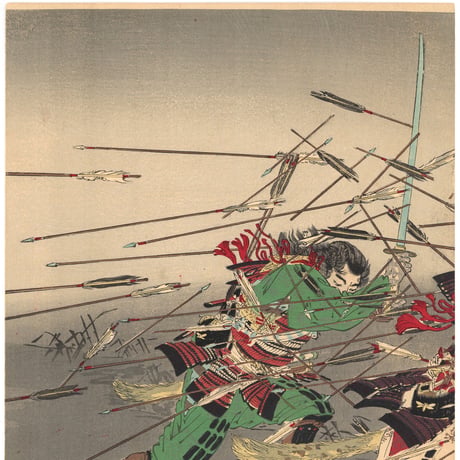 月耕 「楠正行四条畷忠戦之図」