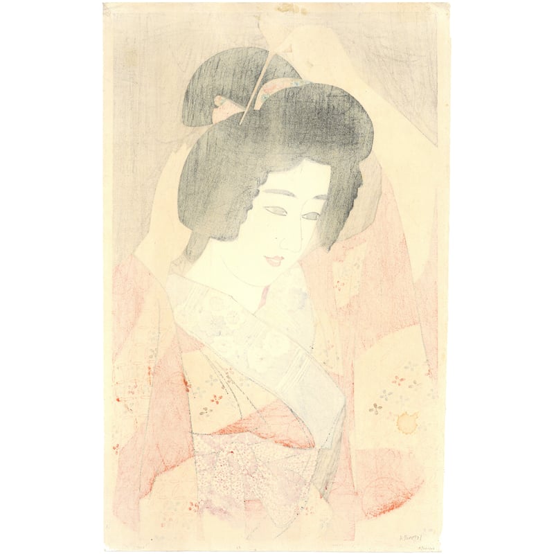 伊東深水 「現代美人集第二輯 髪」 | 古美術もりみや