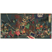 芳年 「太平記美濃霧中大合戦」-関ヶ原の戦い-