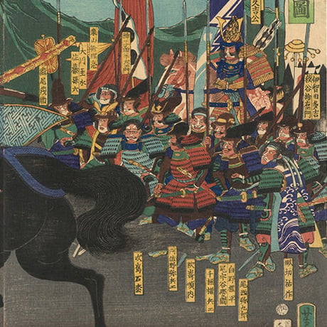 芳虎 「二雄槍戦之図」  -小牧・長久手の戦い-