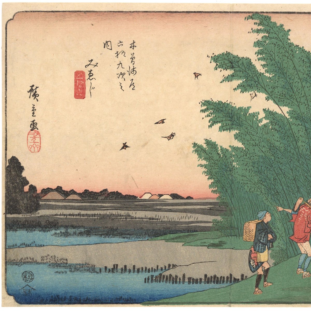 【美品】船頭町　高瀬舟　丸重本店　田中道男　切り絵　絵画 美品】船頭町 高瀬舟 丸重本店 田中道男 切り絵 絵画 美品】
