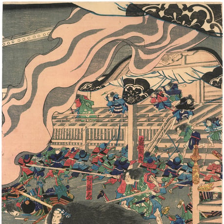芳富 「盆応寺夜討図」