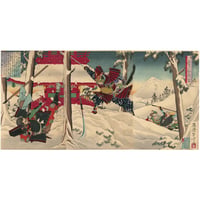 年方 「源平雪月花ノ内　雪」-吉野山-
