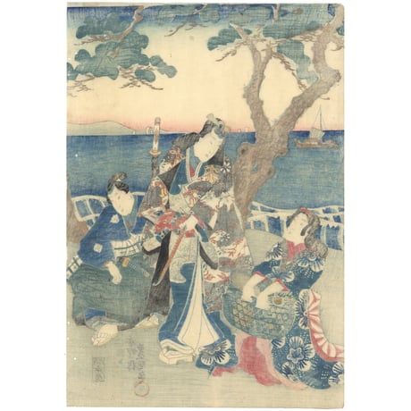 豊国三代 「明石ノ浦景」