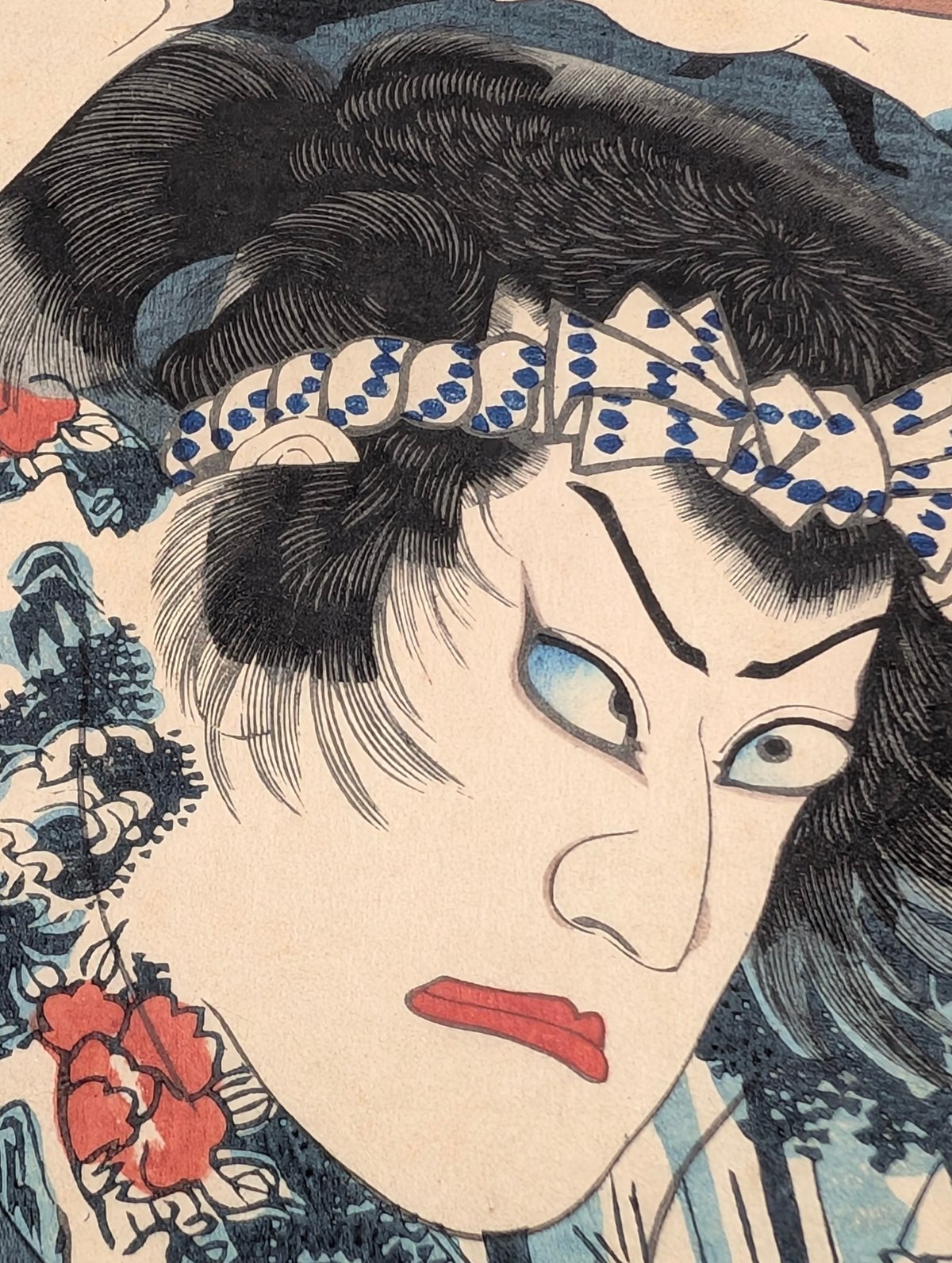 浮世絵　国周　河原崎権十郎 国周 「侠客水滸伝 から獅子大八 河原崎権十郎」 | 古美術もりみや