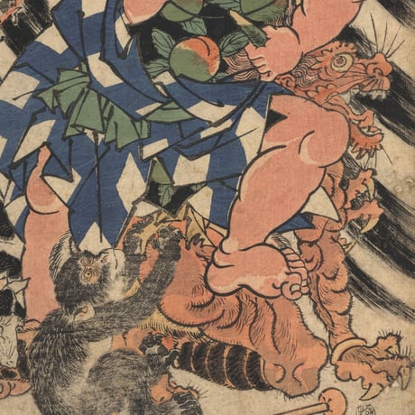国貞 「桃太郎雷退治」