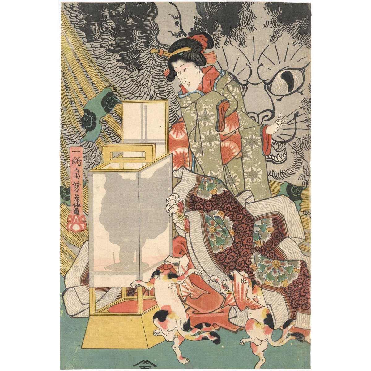 po9221※難有 絵本 化猫 鐄花猫目鬘 一孟斎芳虎 戯作 妖怪 和本 古文書 yy9407 絵草紙 金花七変化 第9編上 化猫 幽霊 和本 浮世絵 古書
