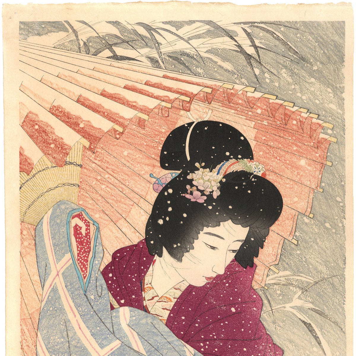 伊東深水、【富士】、希少な額装用画集より、新品額装付 伊東深水、【富士】、希少な額装用画集より、新品額装付 2025年