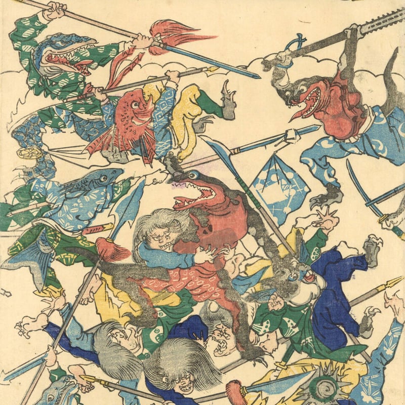 絵師不詳 「龍宮魚勝戦」 | 古美術もりみや