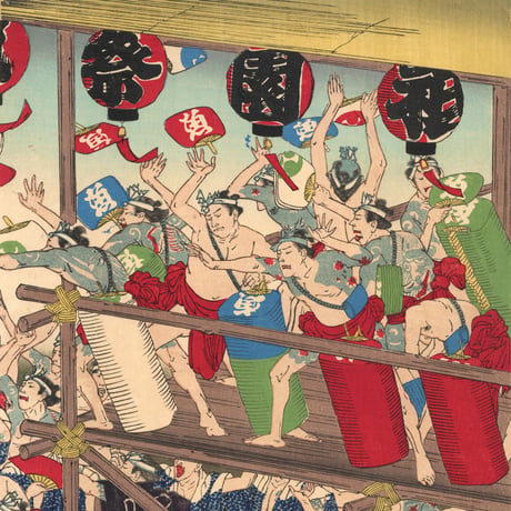 年昌 「日本橋魚がし旧天王祭団扇投之図」