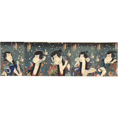 国周 「花吹雪強勢乃俳優」