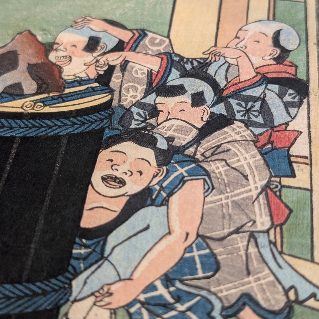 浮世絵、江戸砂子子供遊、落合芳幾画 芳幾 「江戸砂子々供遊 神田明神東坂」 | 古美術もりみや