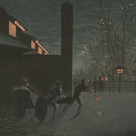 安治 「新吉原夜桜景」