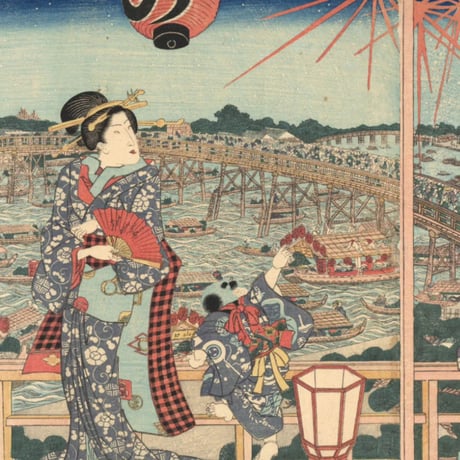 国貞 「両国夕すずみの光景」