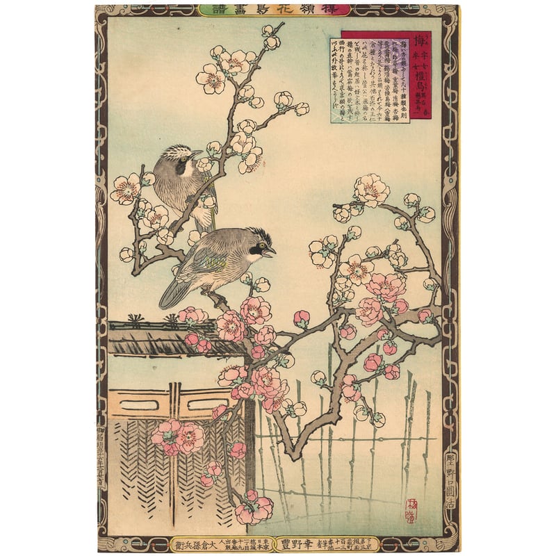 江戸屋版　媒嶺花鳥画譜第1編 27図 手作り古画修復　浮世絵風 CATEGORY 春 | 古美術もりみや