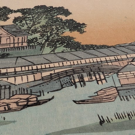 広重二代(立祥) 「東京名所三十六花撰　東都隅田川八重桜」
