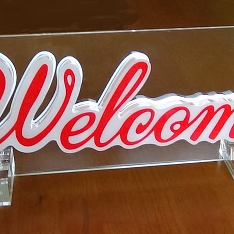 クリスタルLEDボード【Welcome】　横１０cmｘ縦２８㎝ 　 価格は税込み