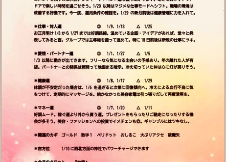 ホロスコープ鑑定：運勢（１か月）