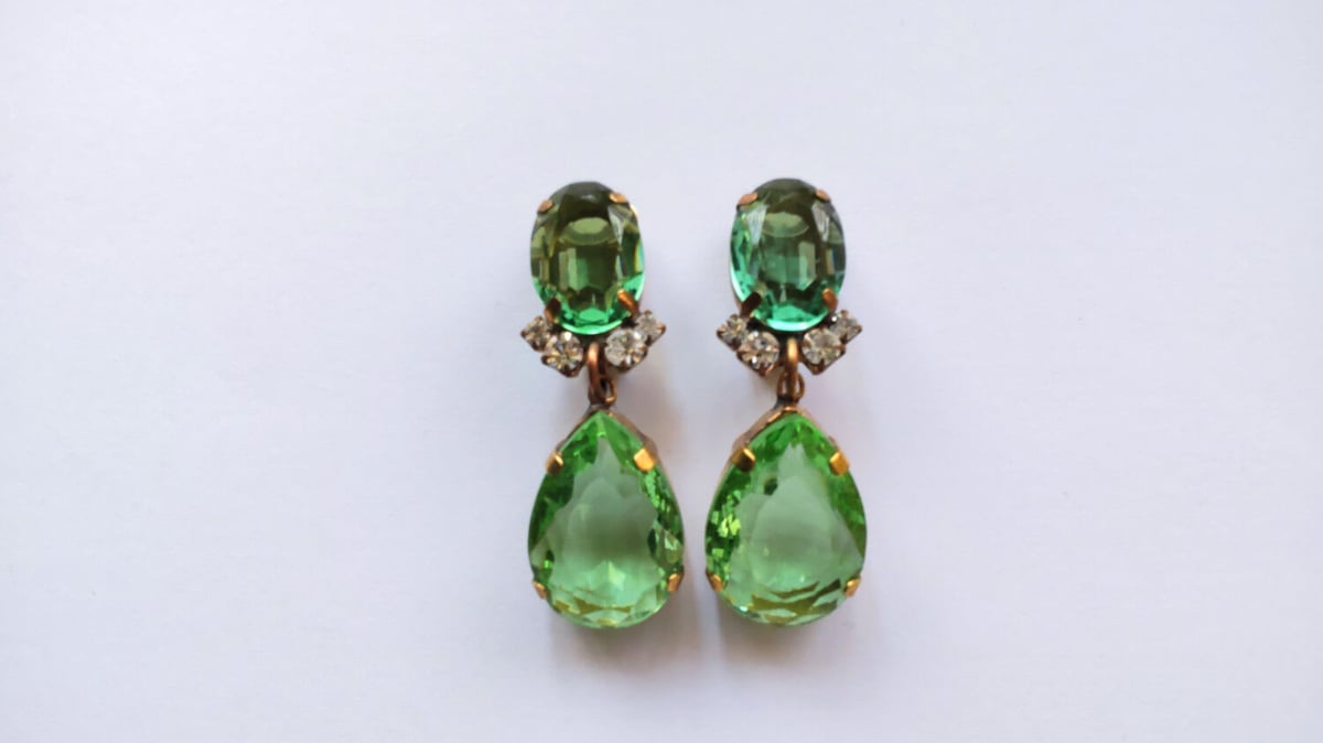 ヴィンテージラインストーンイヤリング | Jasmin Jewelry WAKO 