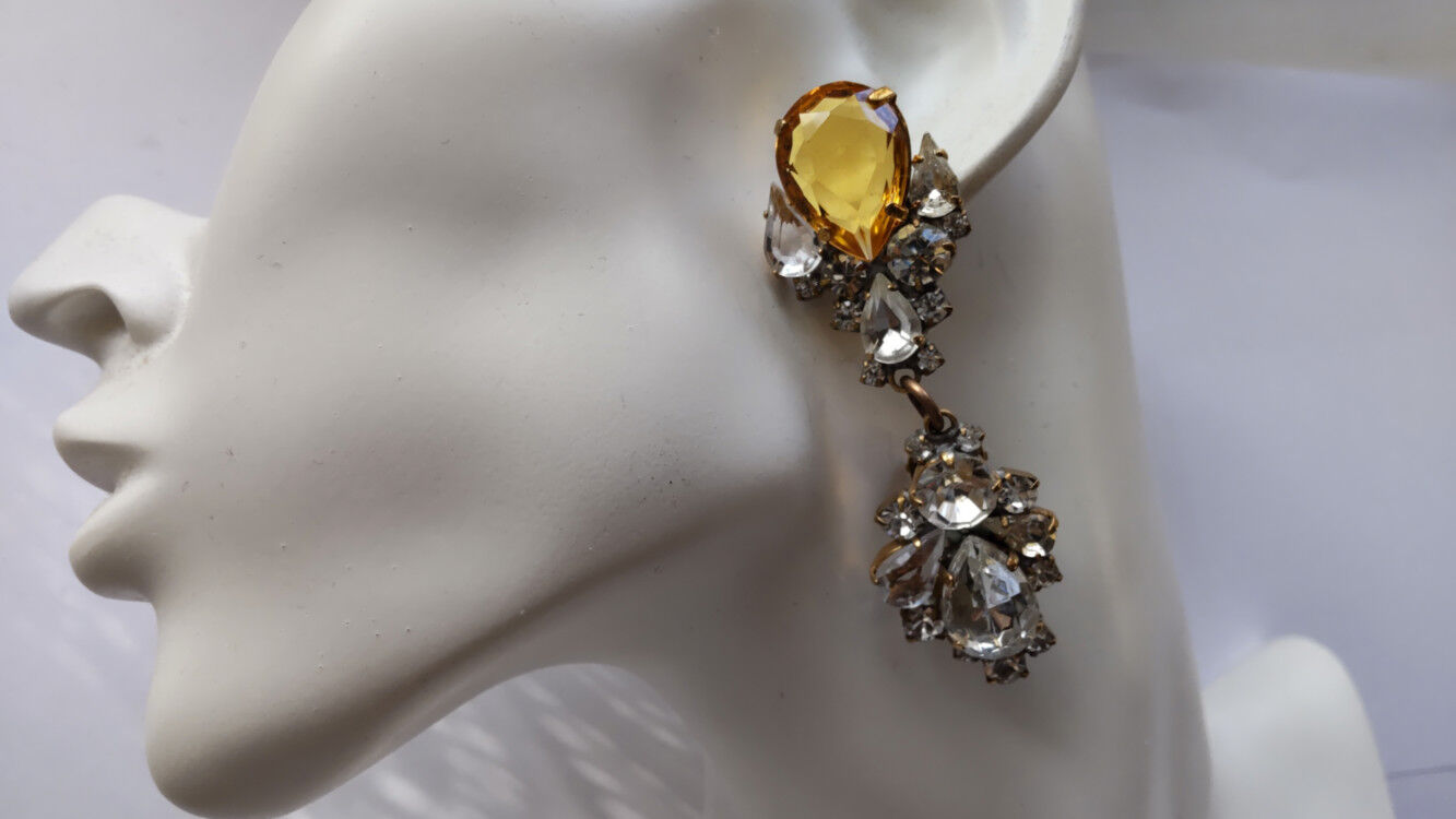 ヴィンテージラインストーンイヤリング | Jasmin Jewelry