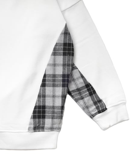切り替えチェックスウェット (White）