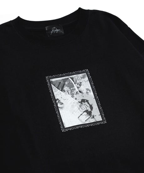 チェックガラドッキングロンT(Black）