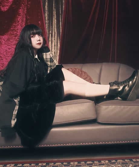切り替えチェックスウェット (Black）