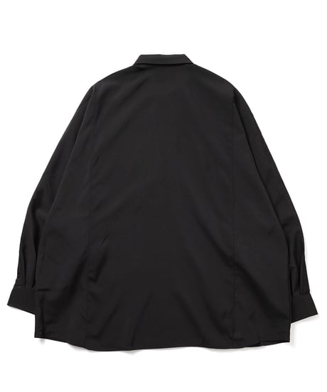 襟刺繍ルーズシャツ (Black）