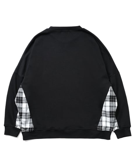 切り替えチェックスウェット (Black）